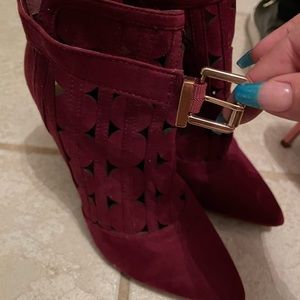 Cute funky pointed toe ankle boots
